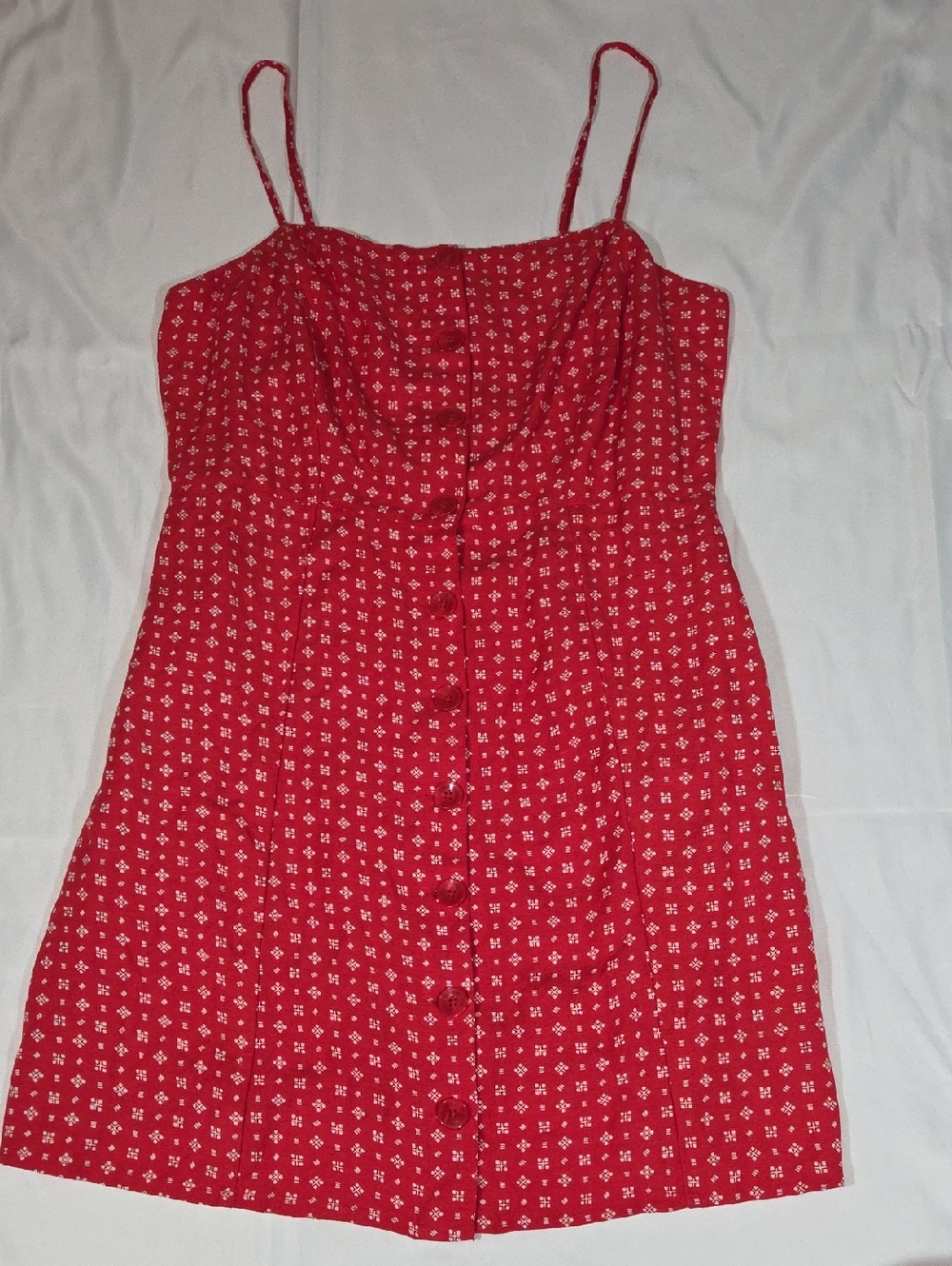 Volcom Red Mini Dress with White Floral Print